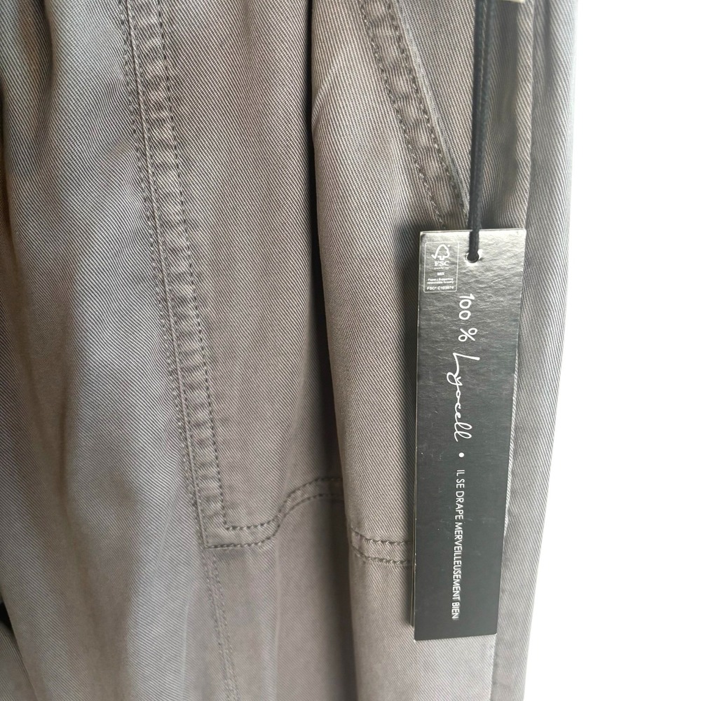 Nicole Miller Tapered Cargo Joggers Sz S NWT Lyocell Gray Athleisure Minimalist - Picture 4 of 10